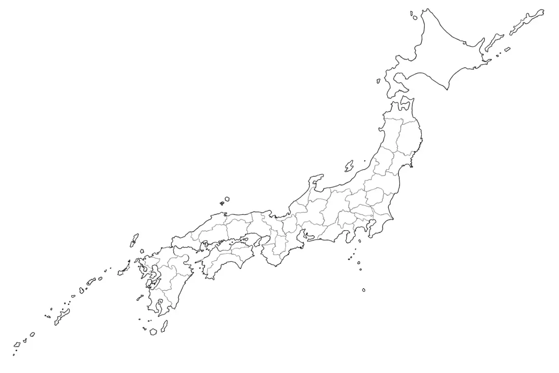 Blank map of Japan