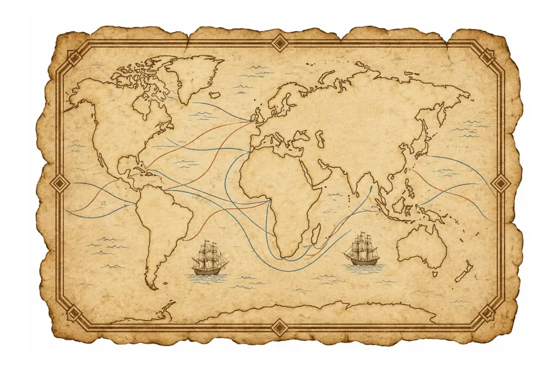 Old-style world map