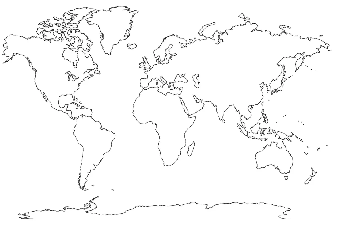 Blank world map