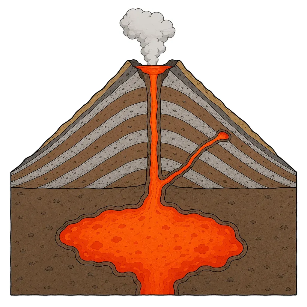 Volcano cross-section